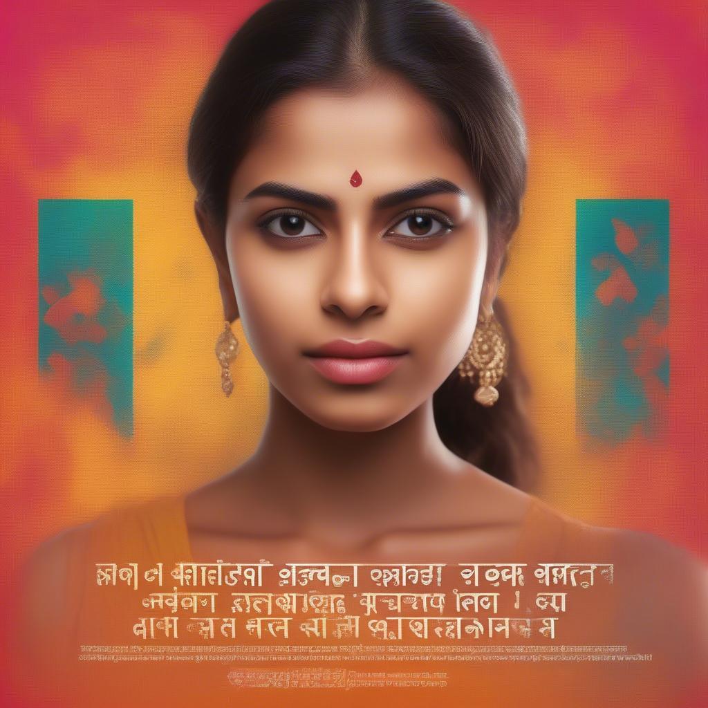 Confident Woman with Hindi Text Overlay