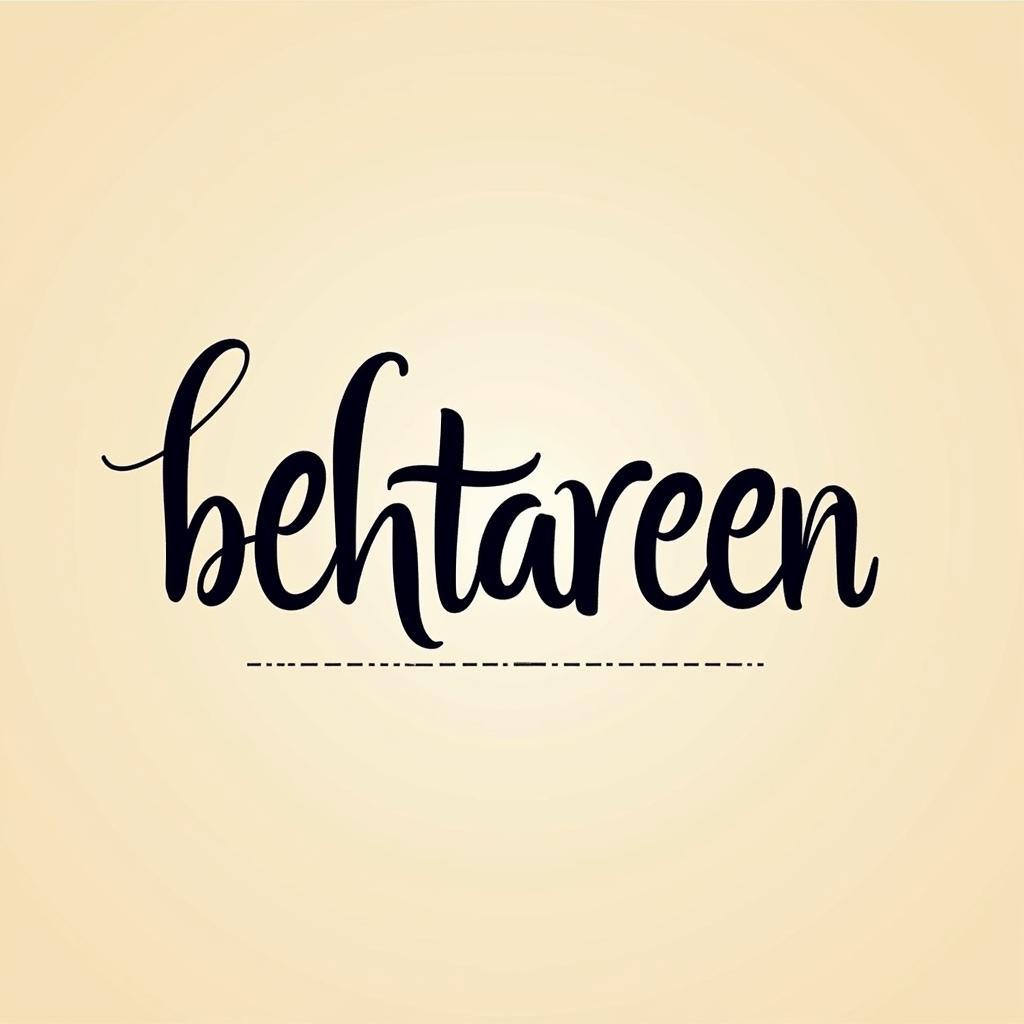 Calligraphy of "Behtareen" in Hindi Script