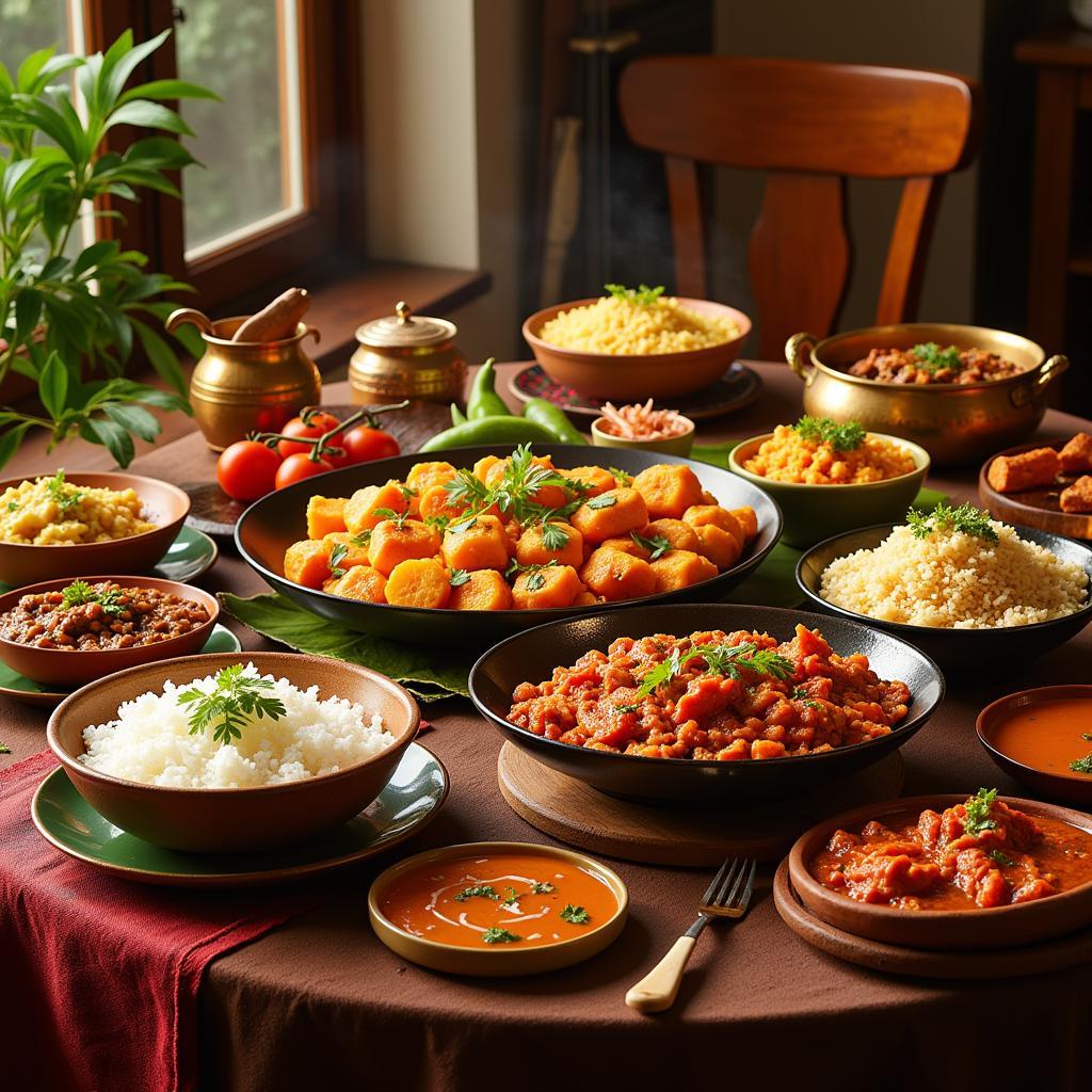 A Table Spread of Exquisite Indian Cuisine