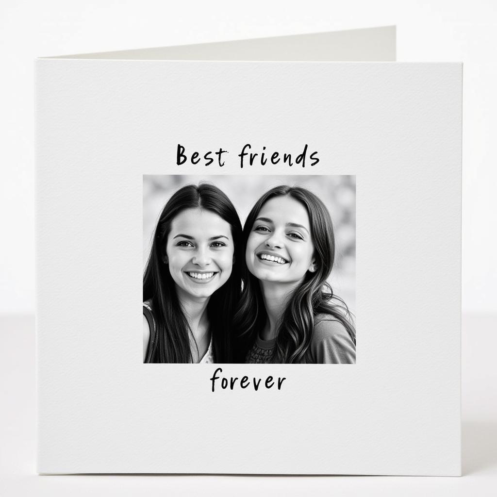 Best Friend Dosti Shayari DP: A black and white photo of two friends laughing together, highlighting the genuine joy and happiness they share.  The overlaying text reads, "Best friends forever."