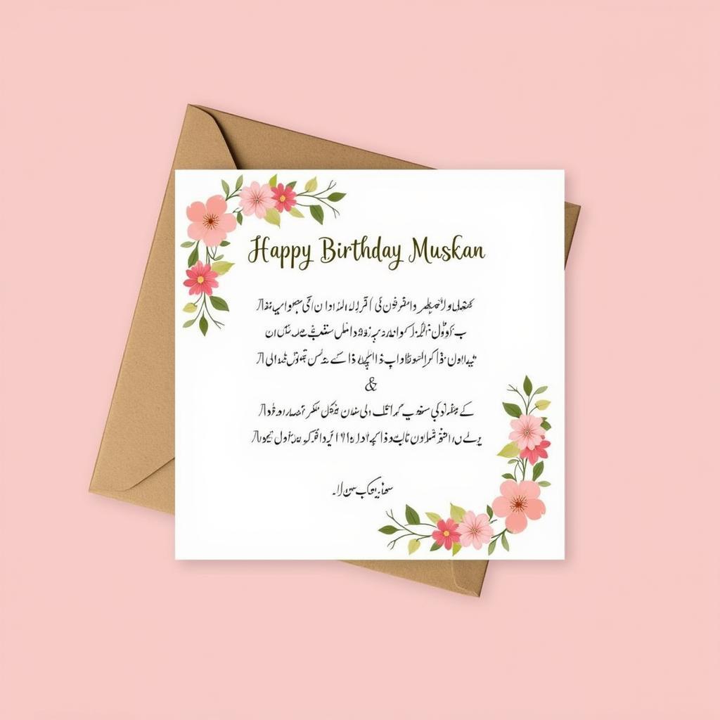 Happy Birthday Muskan Shayari Card