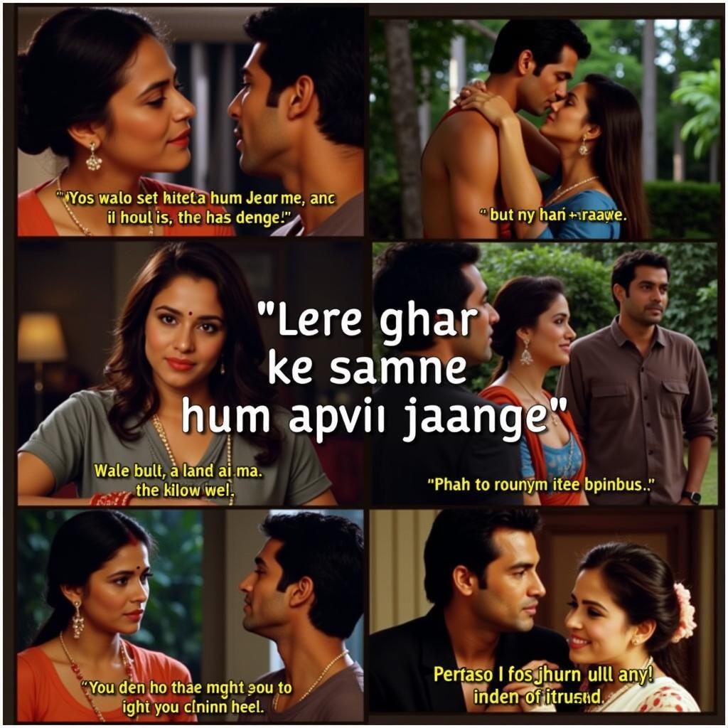 Bollywood Romantic Scenes Depicting "Tere Ghar Ke Samne"