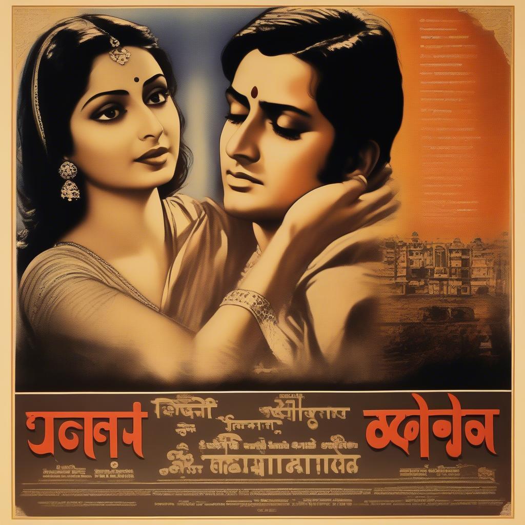 Vintage Bollywood Poster Featuring Heartbreak Theme