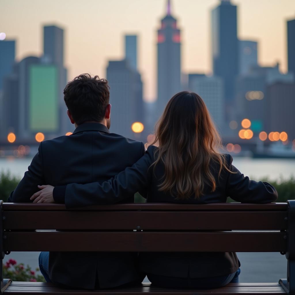 Couple physically close but emotionally distant