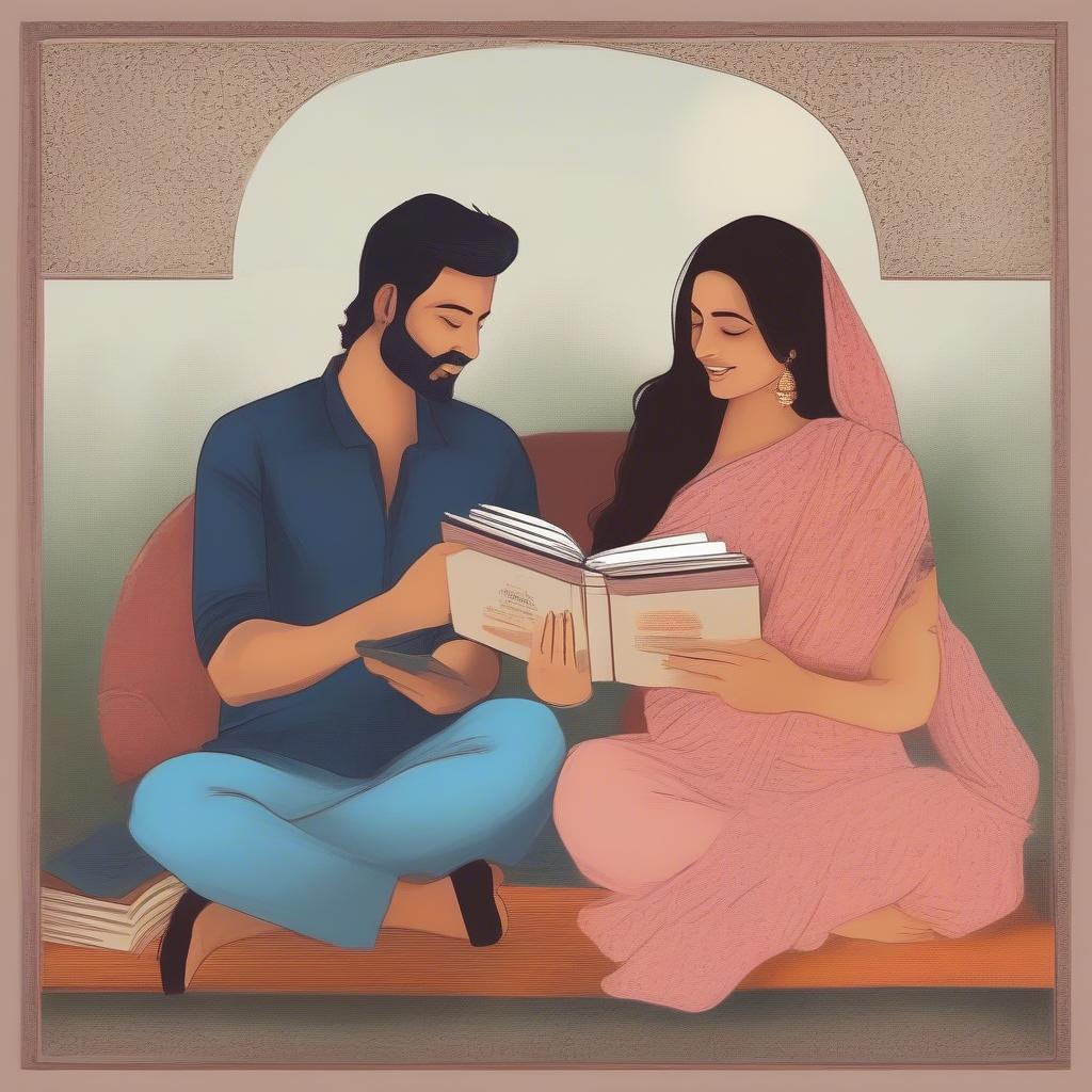 Couple Reading Shayari Together