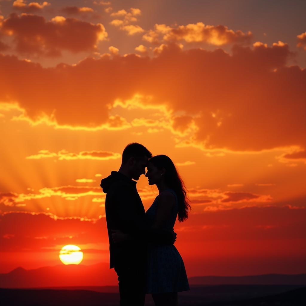 Couple Reunited at Sunset