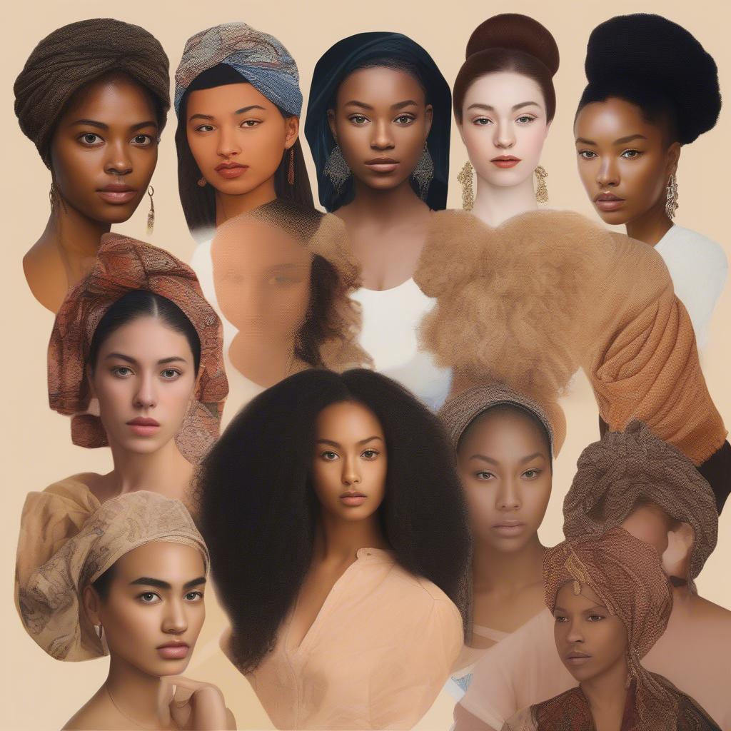 A collage representing diverse beauty standards across different cultures