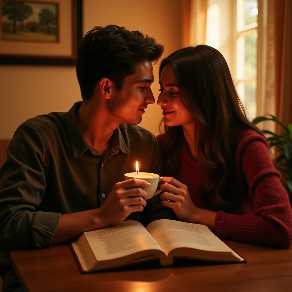 Romantic Couple Sharing Chai and Shayari