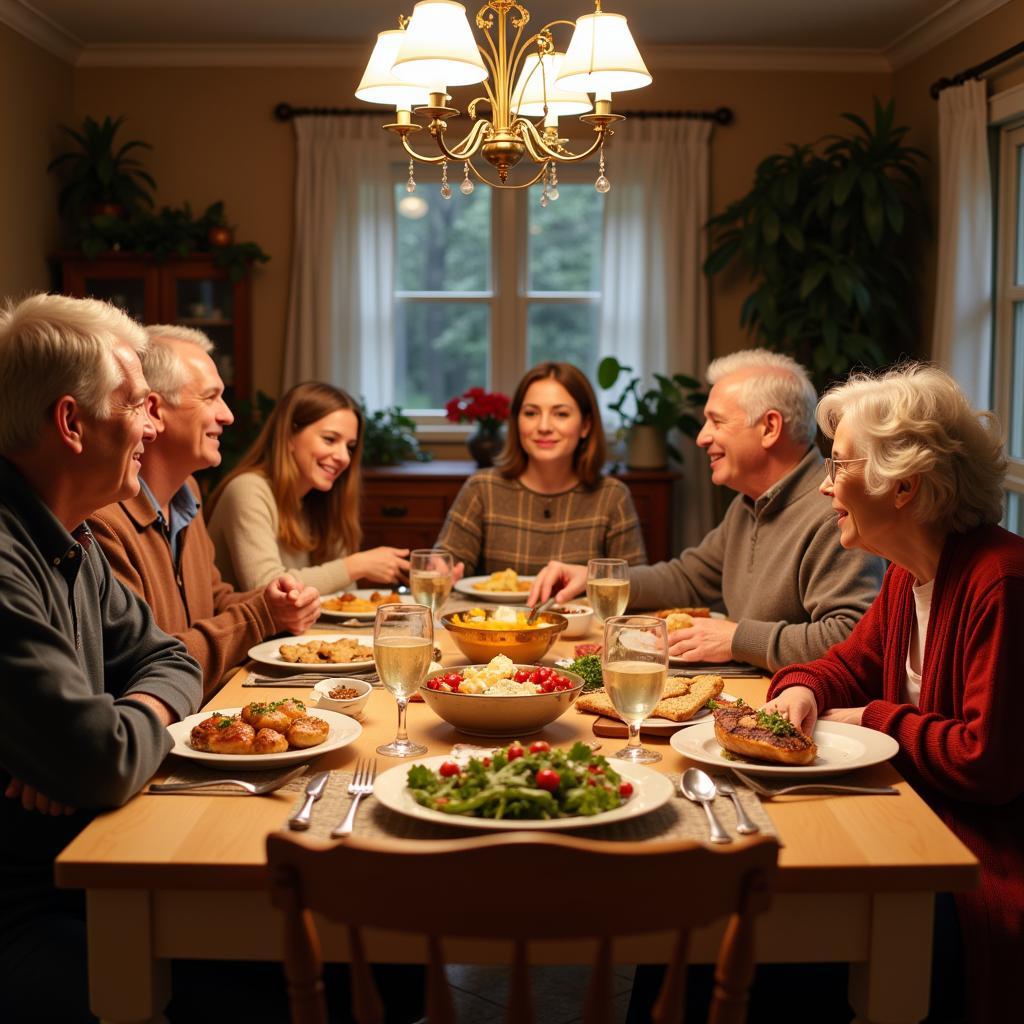 Family Reunion Dinner Table