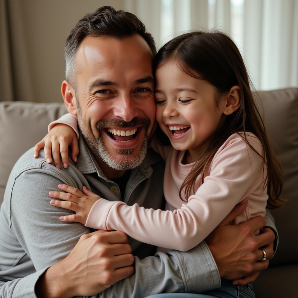 A father and daughter sharing an affectionate moment