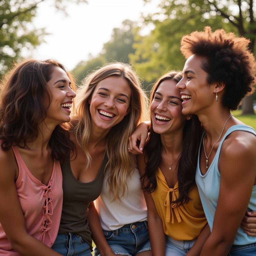 Friends Laughing Together for an fb status dosti