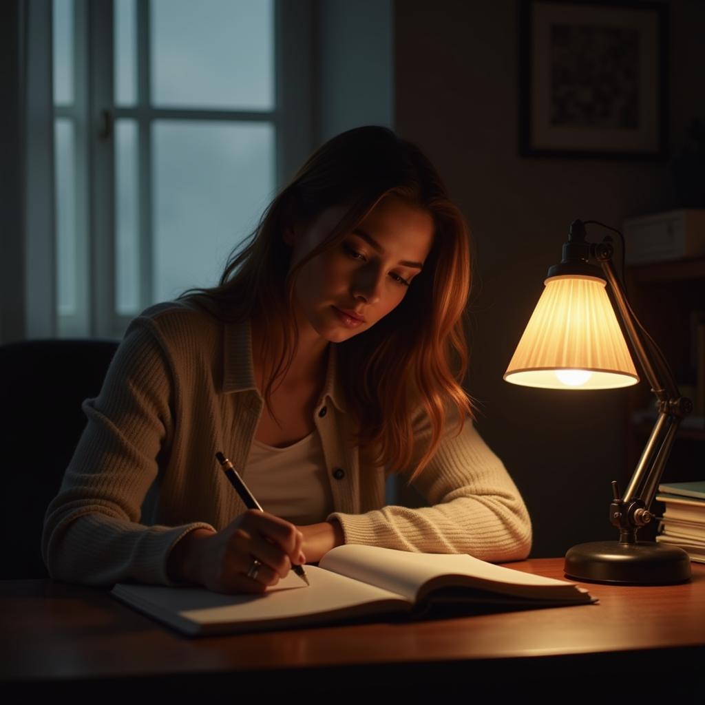 Girl Writing in Diary