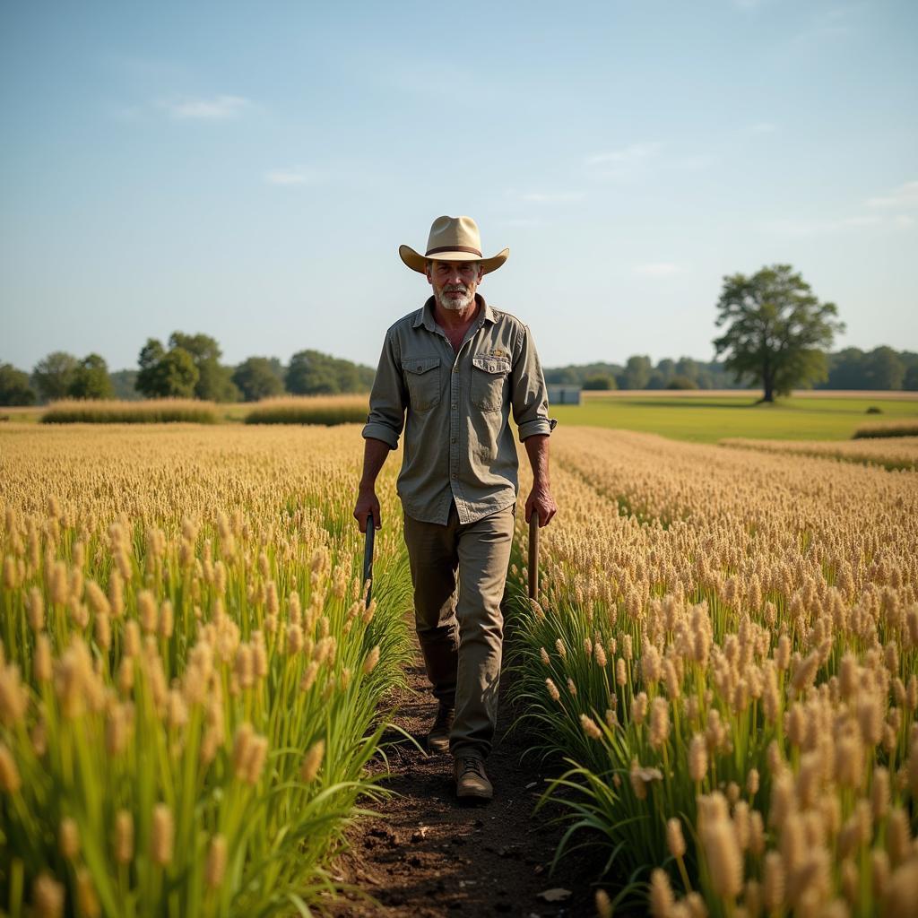 Farmer Working Hard in the Fields