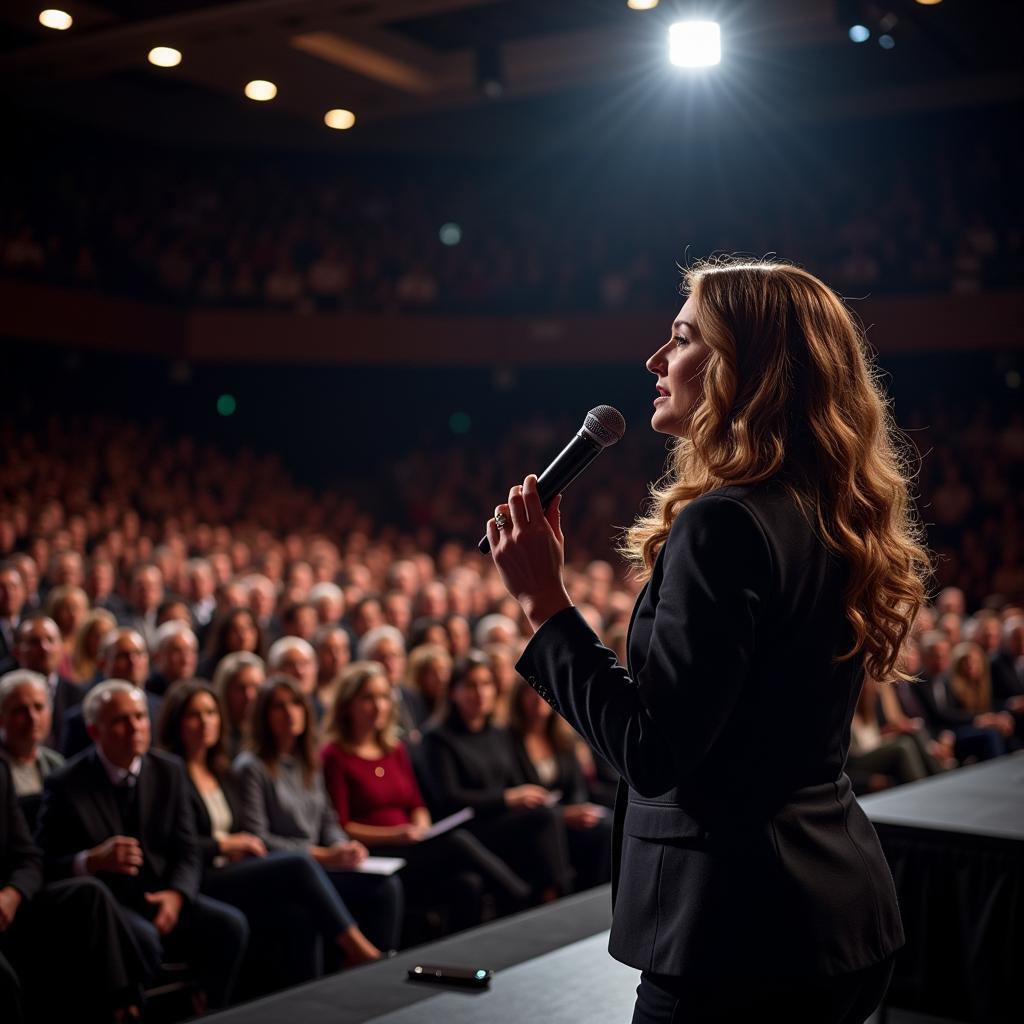 Woman giving a speech exhibiting himmat