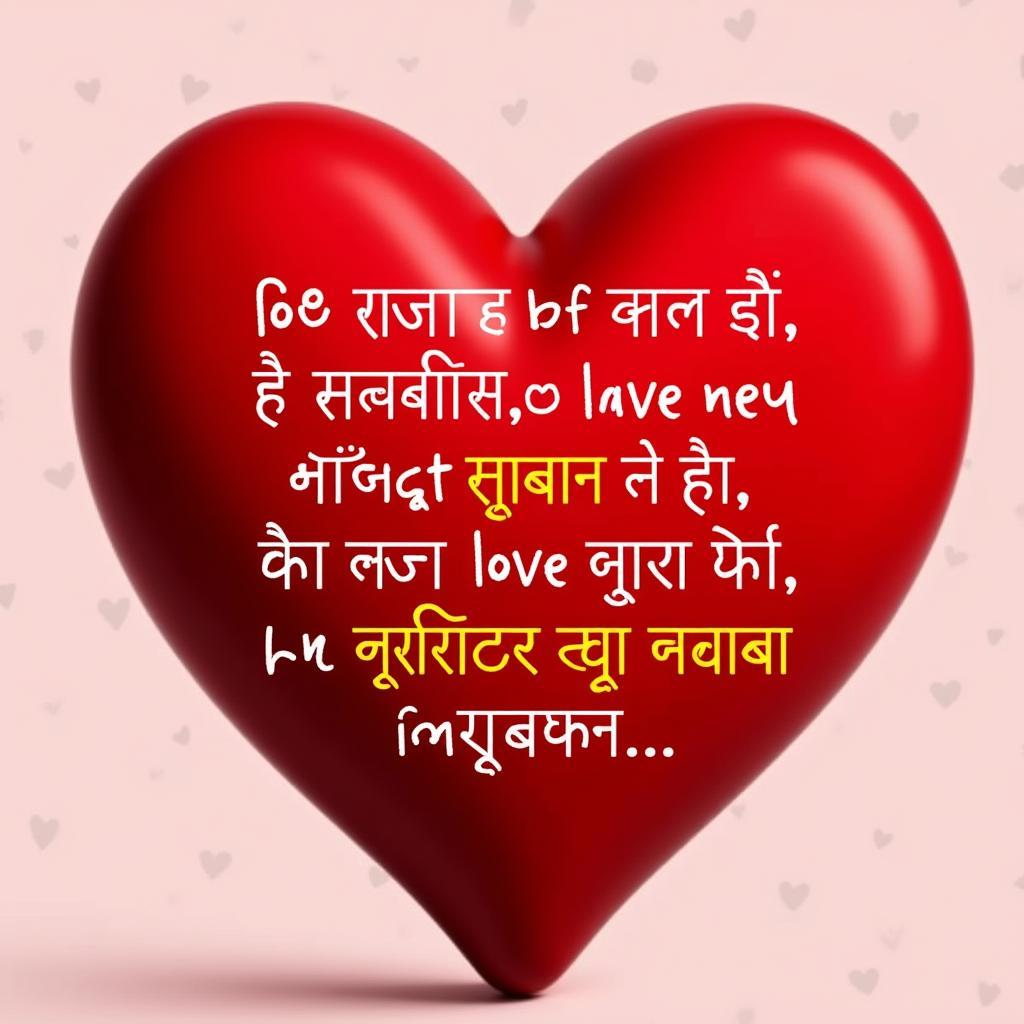 Heart with Hindi Love Shayari