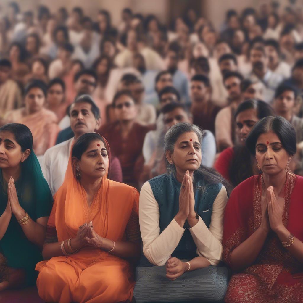 People listening intently to a shayari recitation