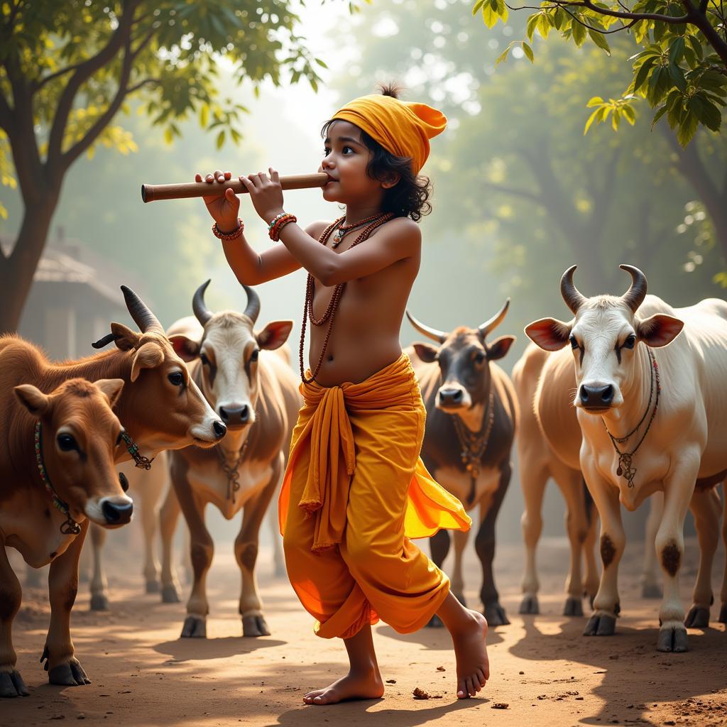 Kanha Ji Playing the Flute