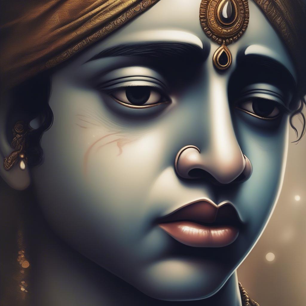 Krishna with Tears in His Eyes