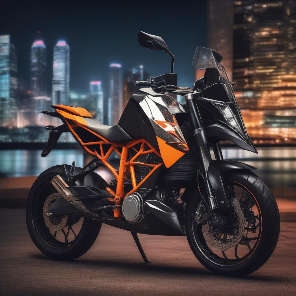 KTM Bike in a Night City