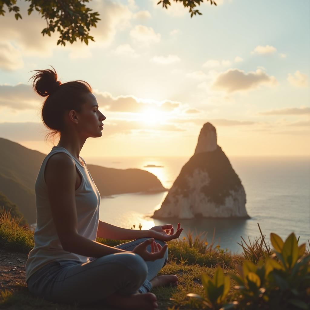 A person meditating