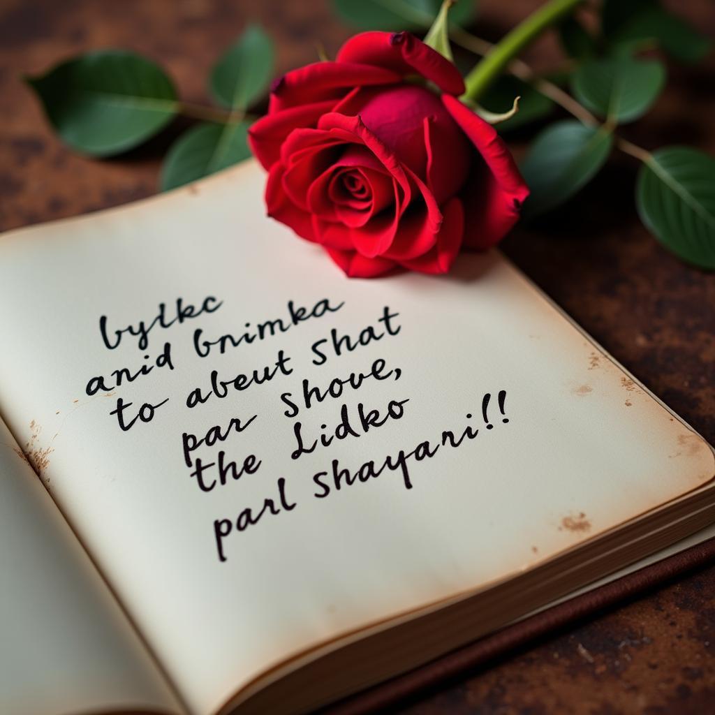 Romantic Ladko Par Shayari Written in a Notebook