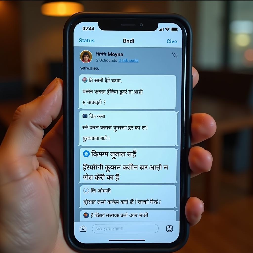 Hindi Life Style Status on Phone Screen