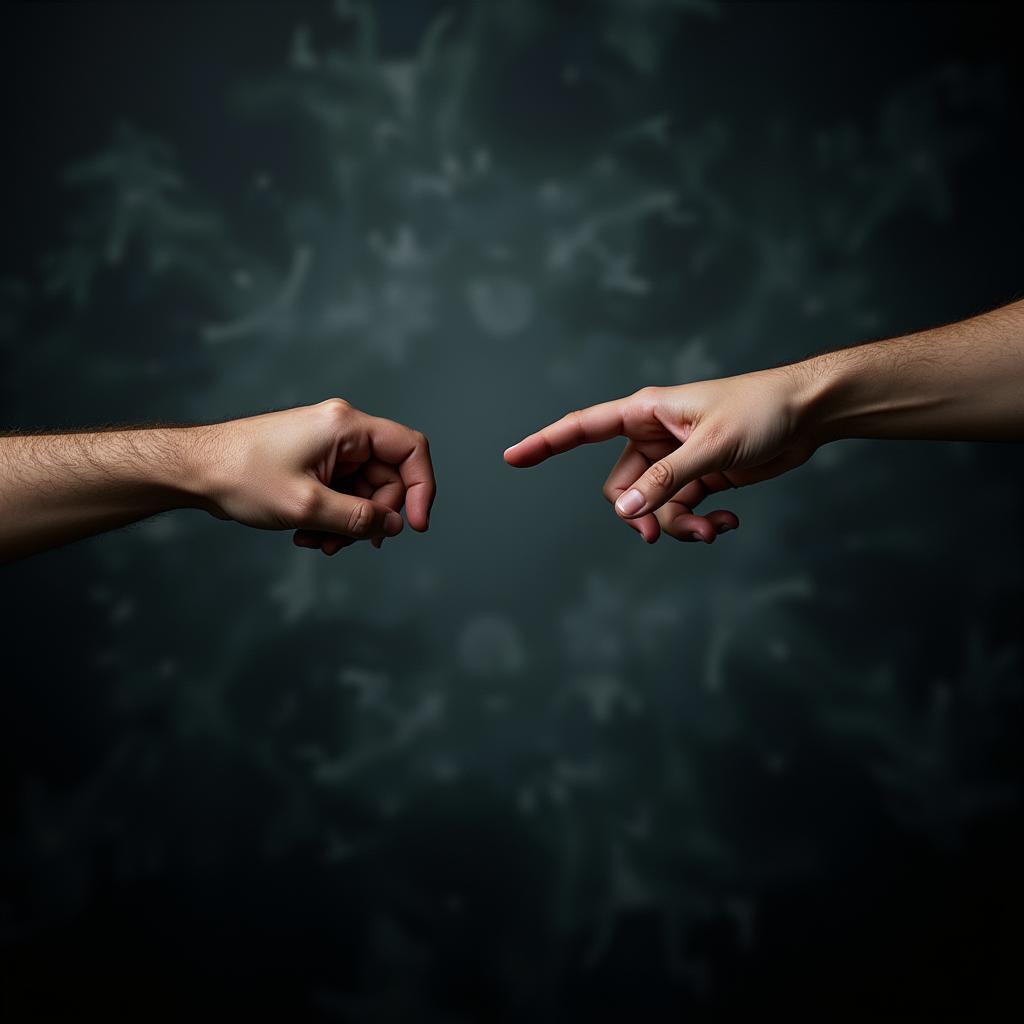 A person reaching out to another, but the other person is turning away