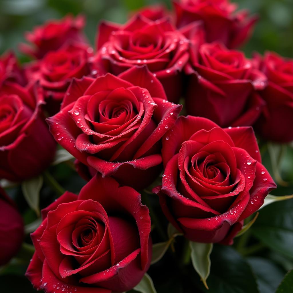 Bouquet of red roses, a classic symbol of love and romance