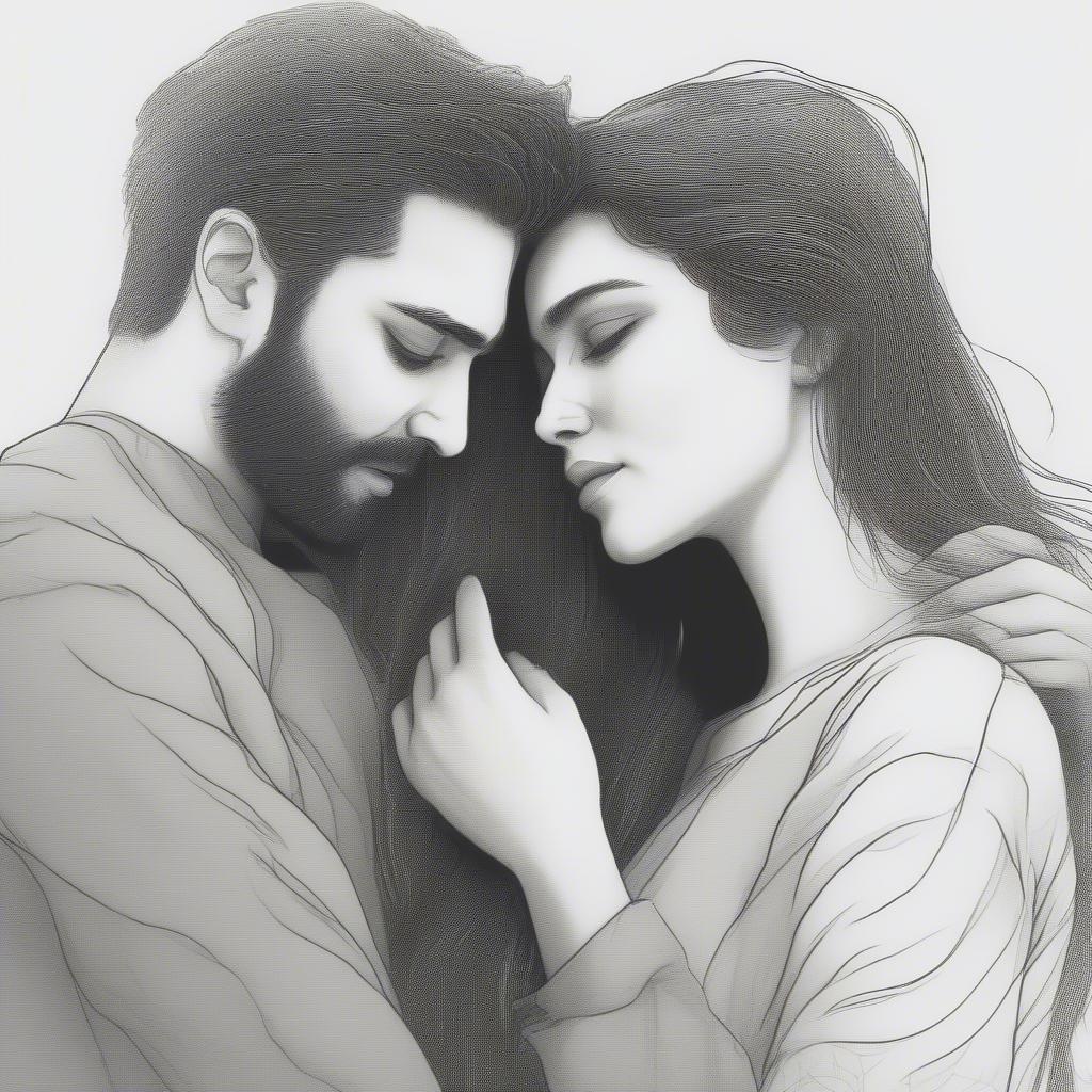 Couple embracing, illustrating the emotional connection conveyed through love story sayri