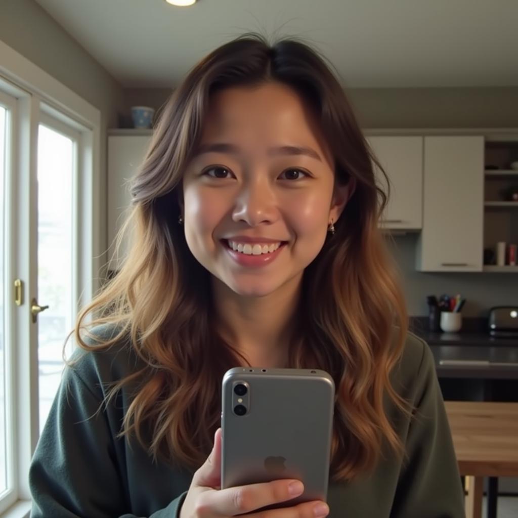 A Person on a Video Call Expressing Emotion