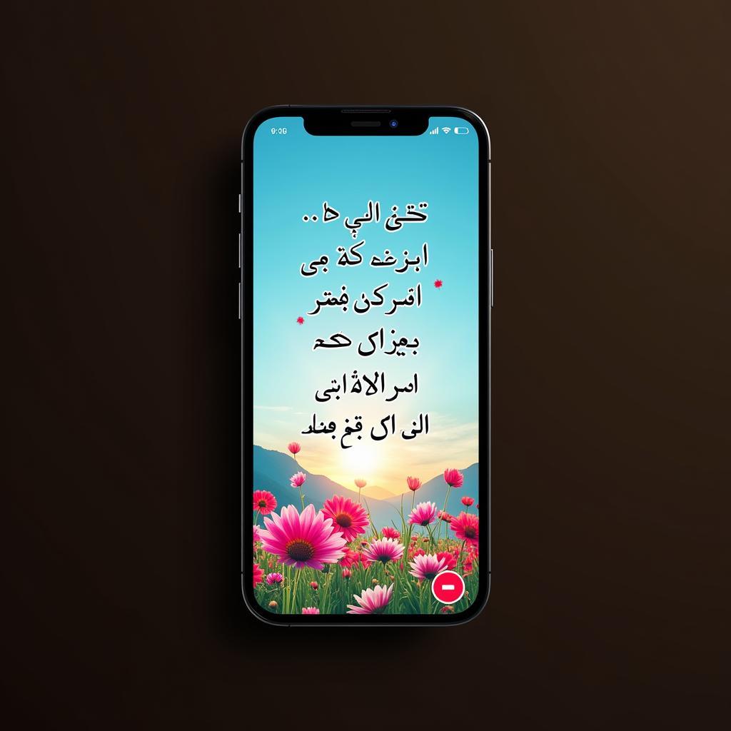 A modern smartphone displaying pyar mohabbat ki shayari, symbolizing its continued relevance in the digital age.