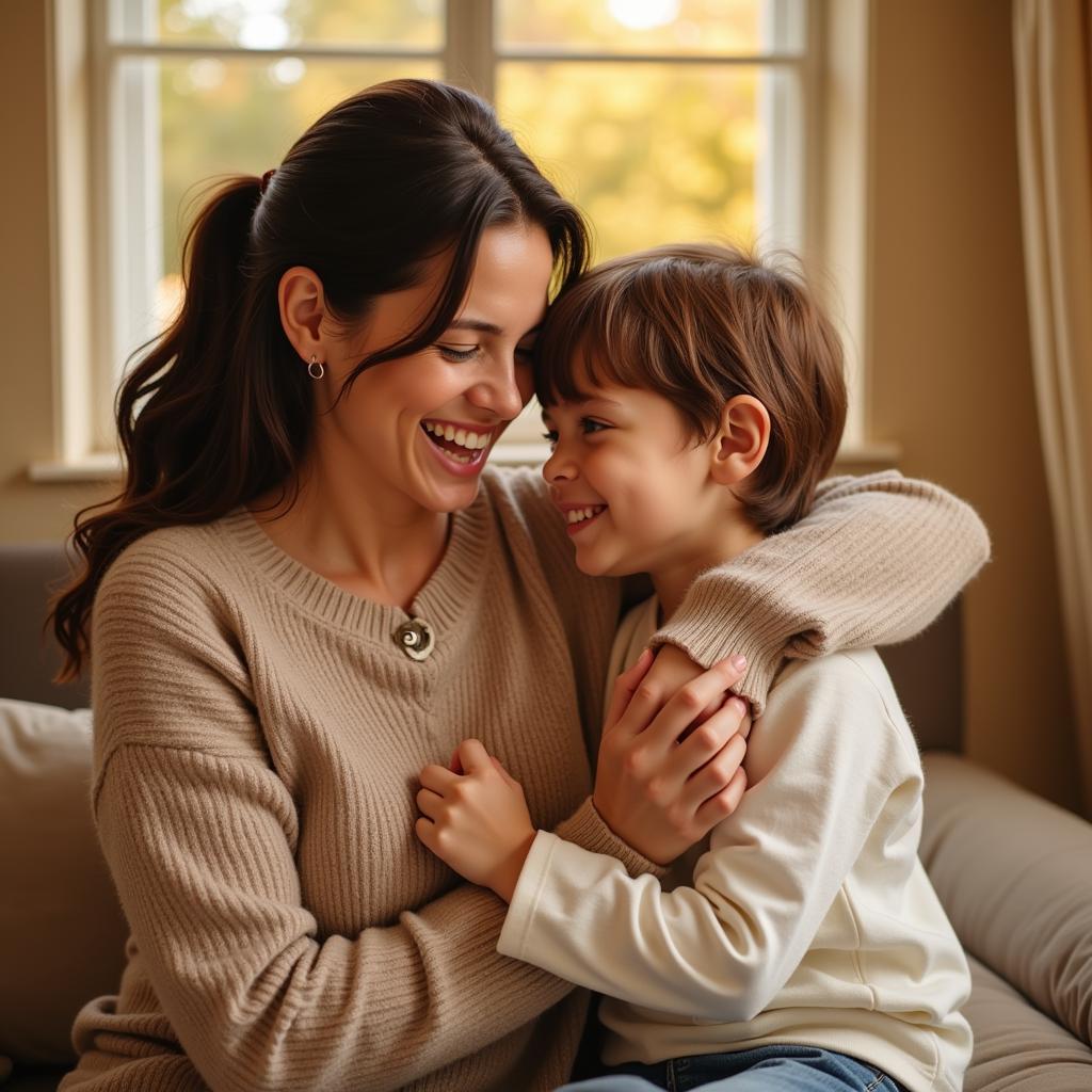 Mother and Child Embracing