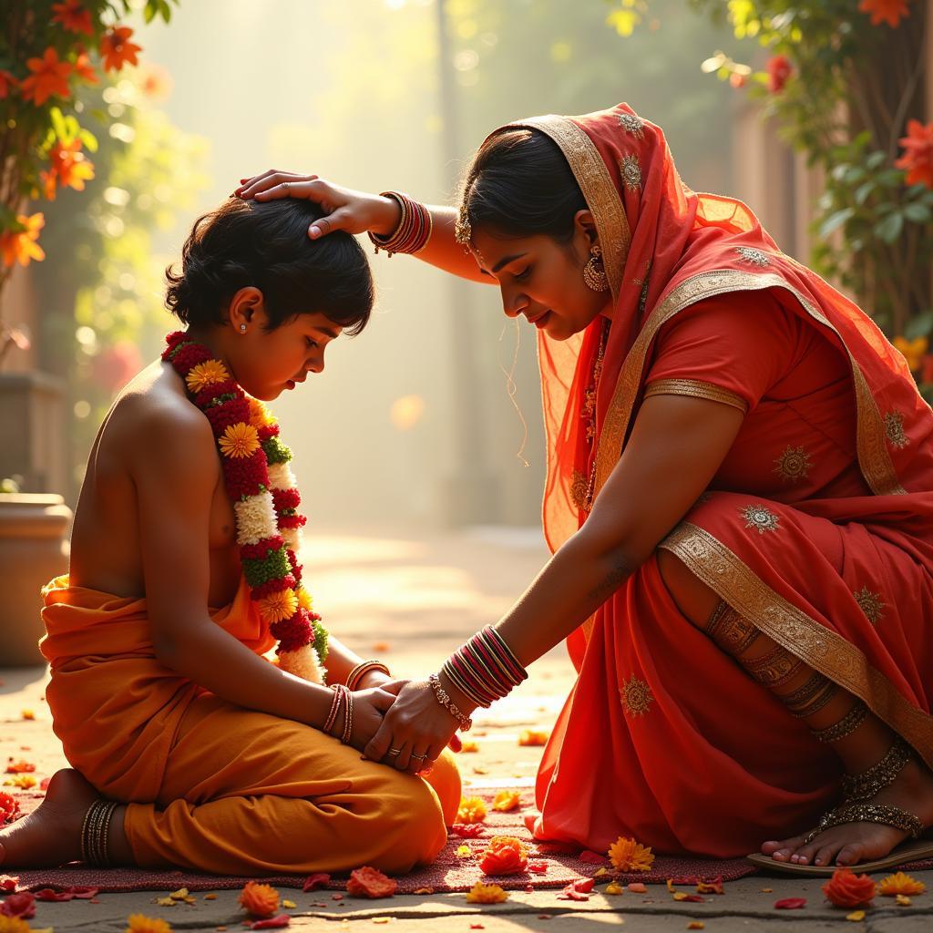 Mother's Blessing in India