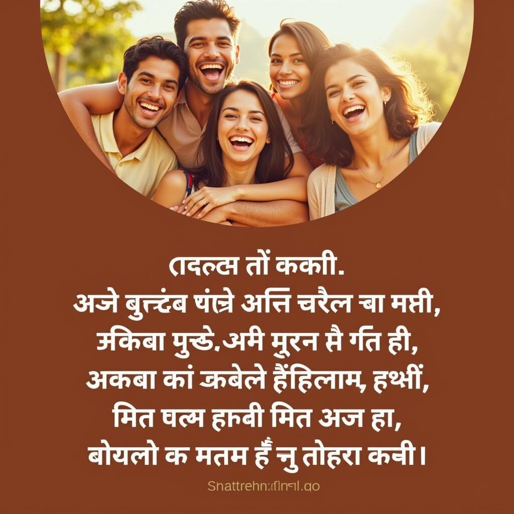 Smiling faces expressing joy through Hindi poetry