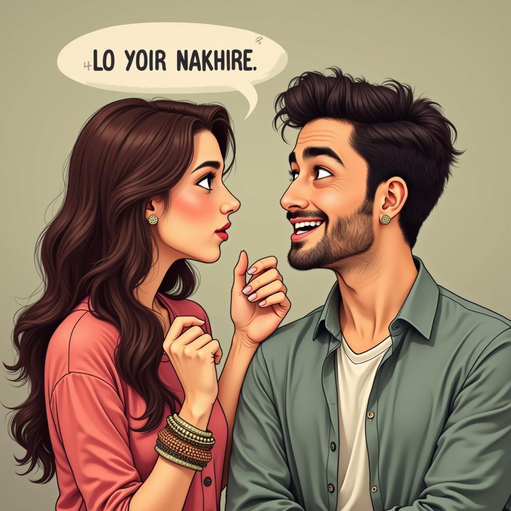 Couple Playfully Bantering Through Shayari