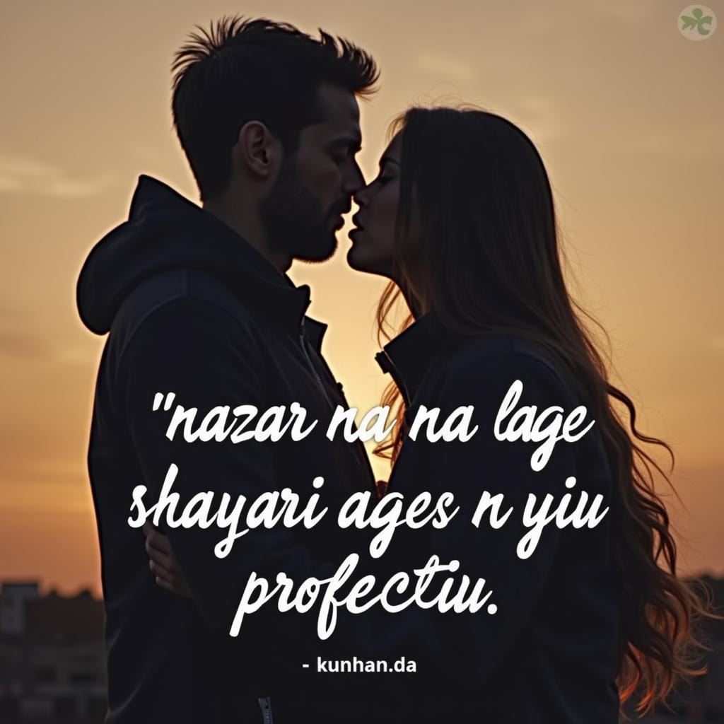 Couple Embracing Under a Protective Shayari