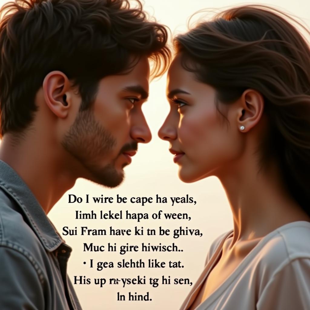 Romantic couple sharing a heartfelt moment with new trending shayari