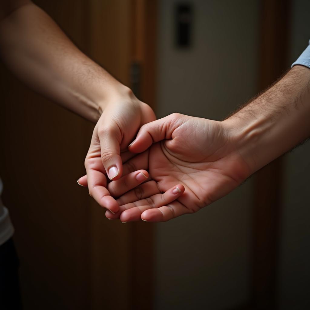 Nonverbal Communication in Love: Two people holding hands, conveying connection and affection without words.