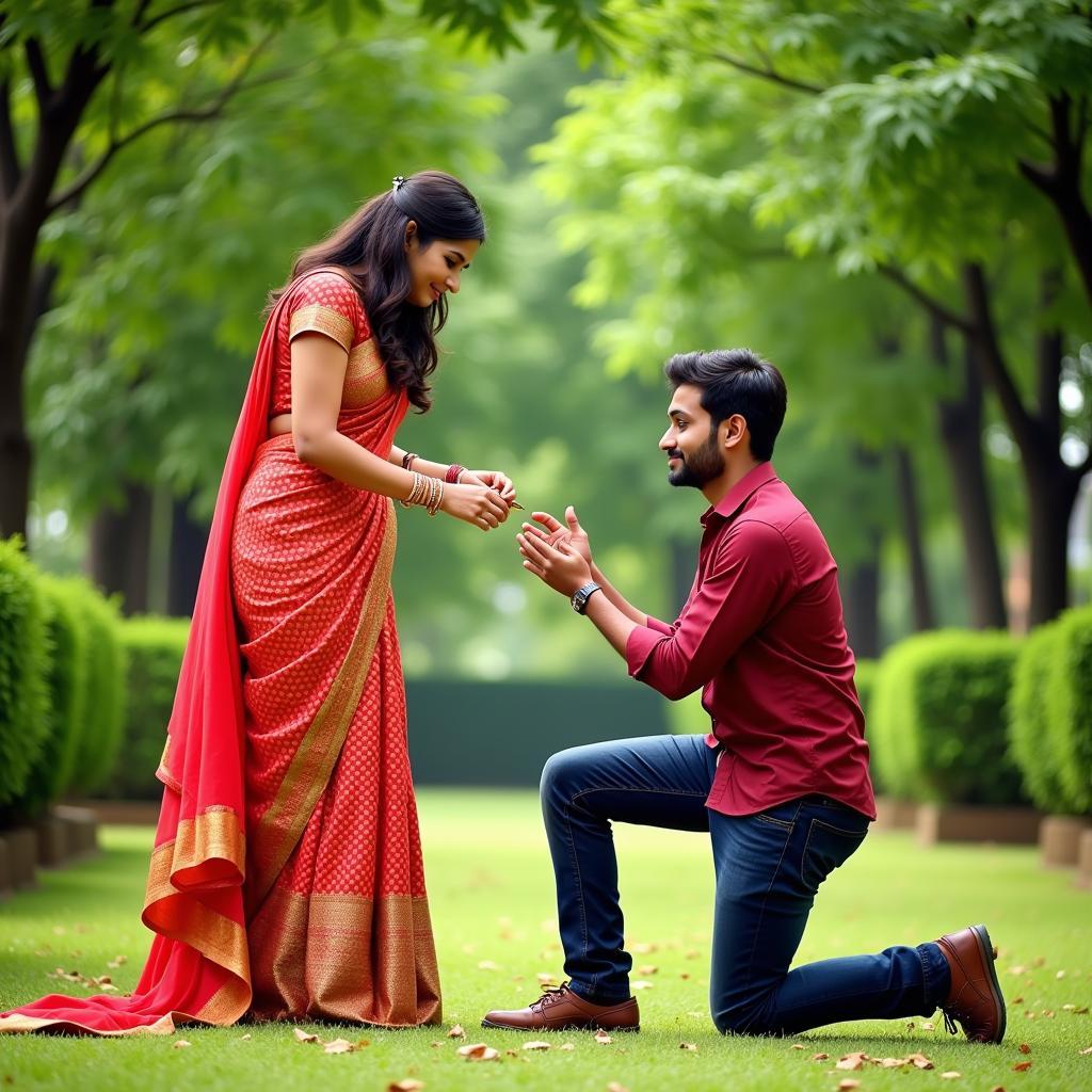 Proposing with Shayari in a Scenic Indian Location