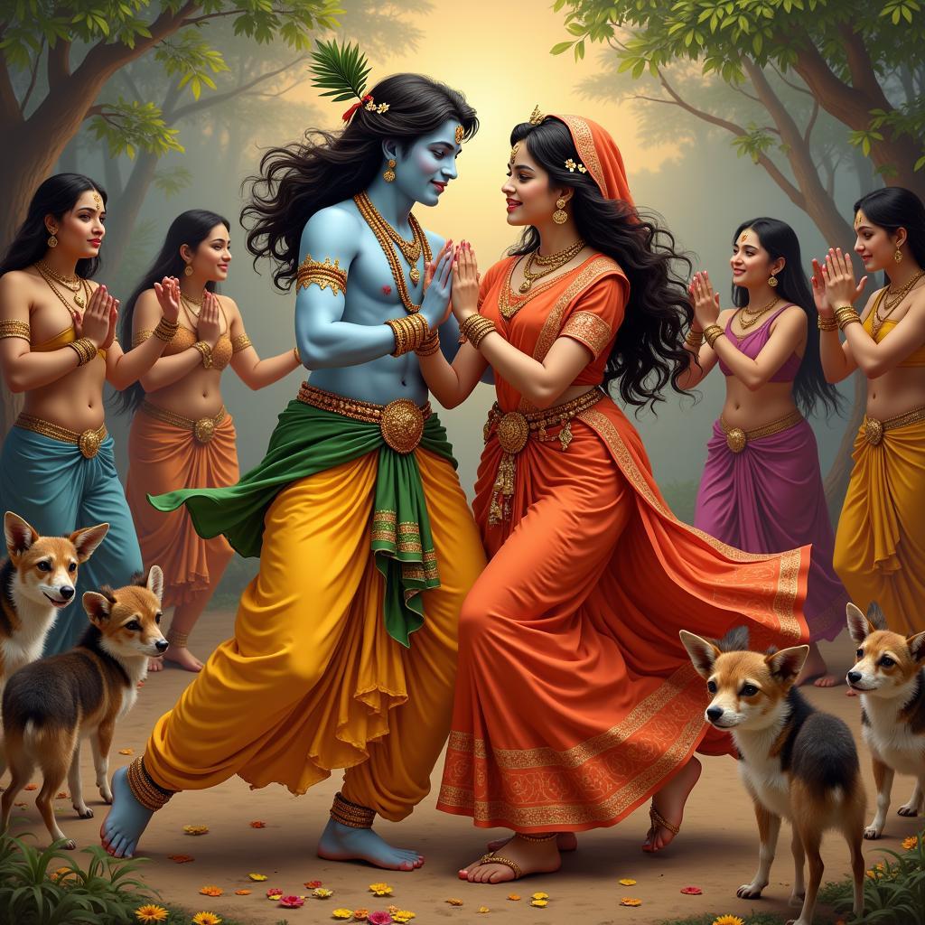 Radha and Krishna in a Divine Dance