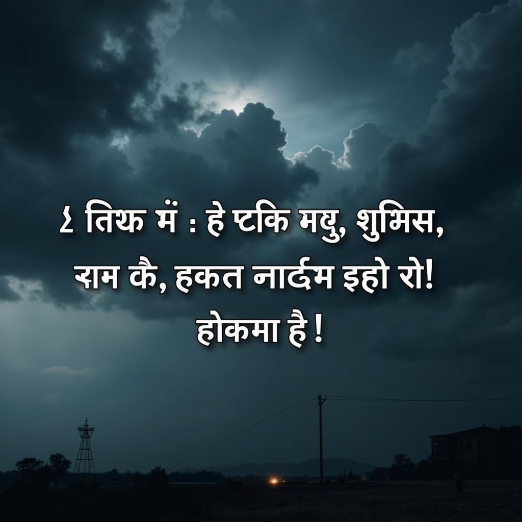 Powerful words expressing revenge in Hindi script against a dramatic backdrop.