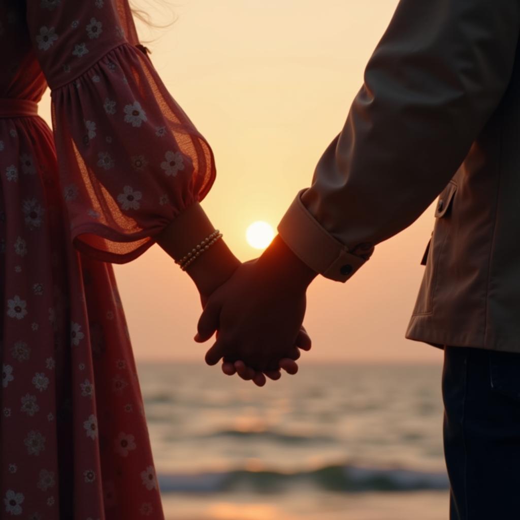 A couple holding hands, symbolizing the connection fostered by romantic gf shayari.