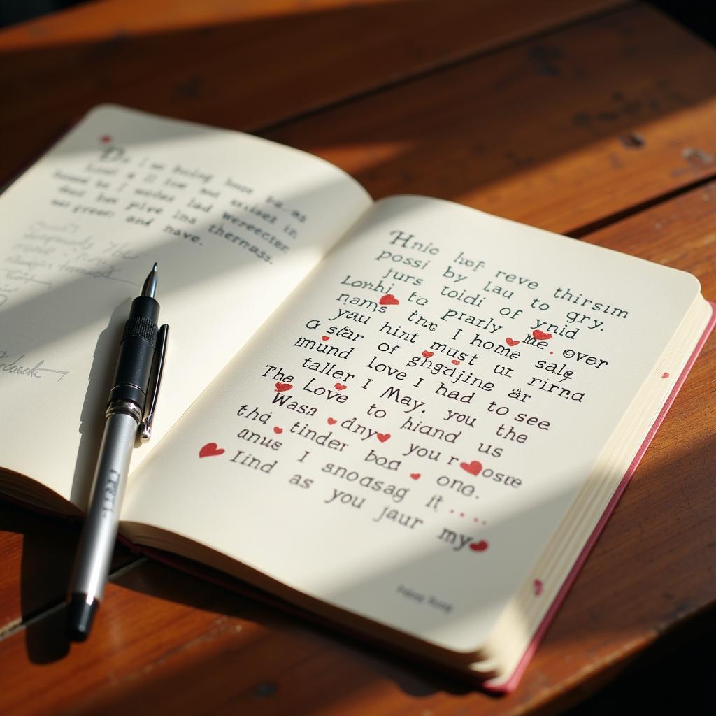 Romantic Hindi Shayari Written in Notebook