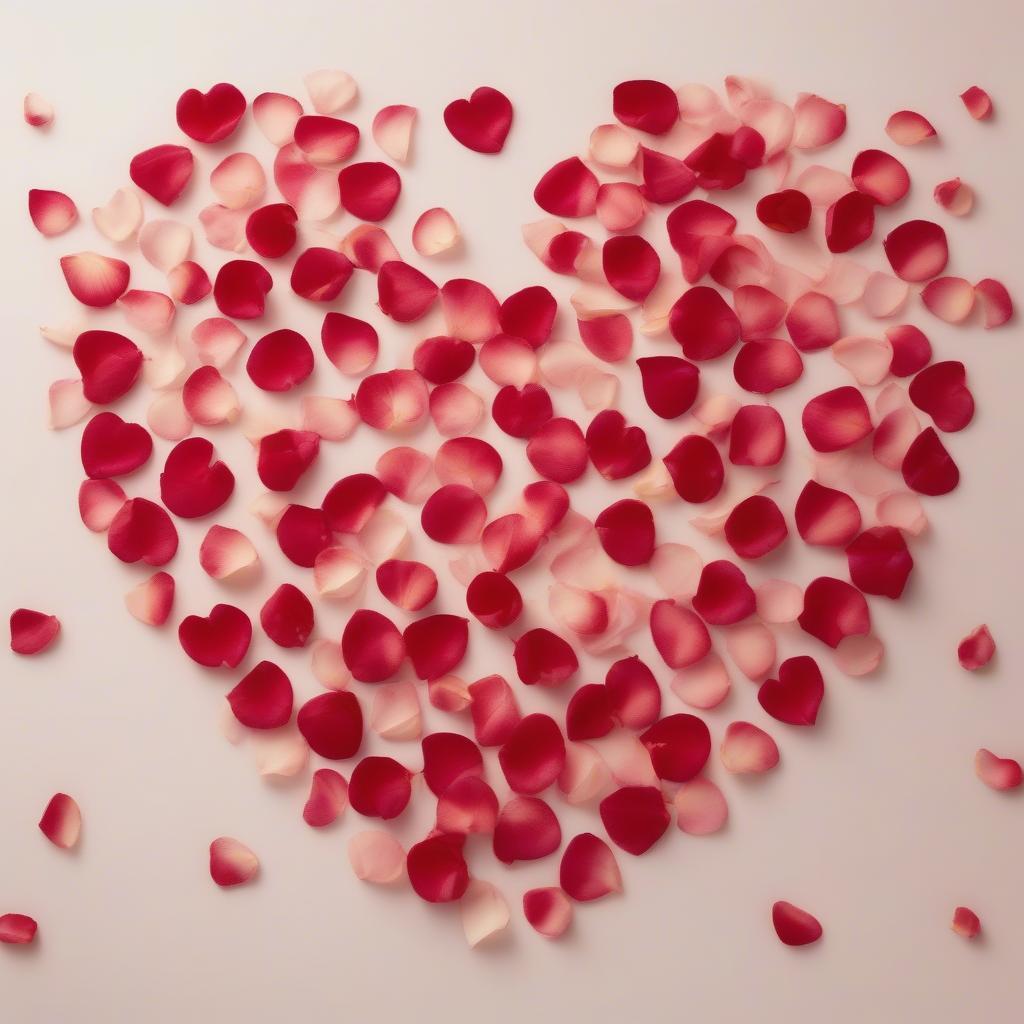 Romantic Shayari: A Heart Shaped from Rose Petals