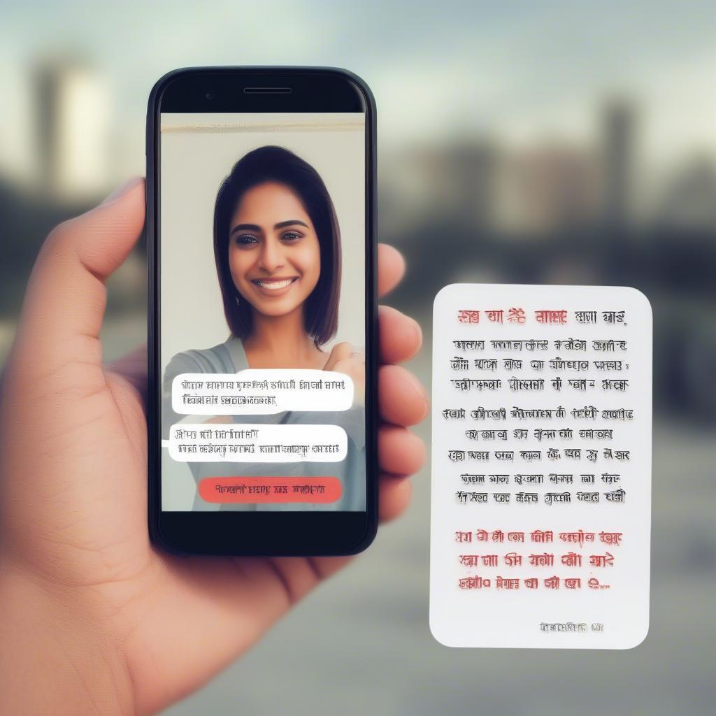 Person sending a sexy quote in Hindi on their phone