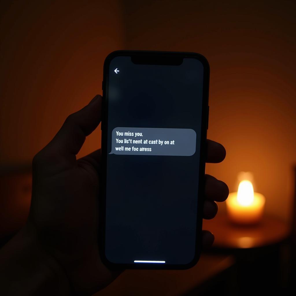 A person holding a phone, displaying a miss you shayari message, symbolizing the act of sharing emotions through digital means.