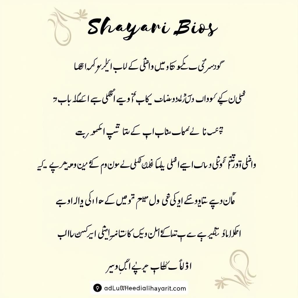 Examples of Shayari Bios