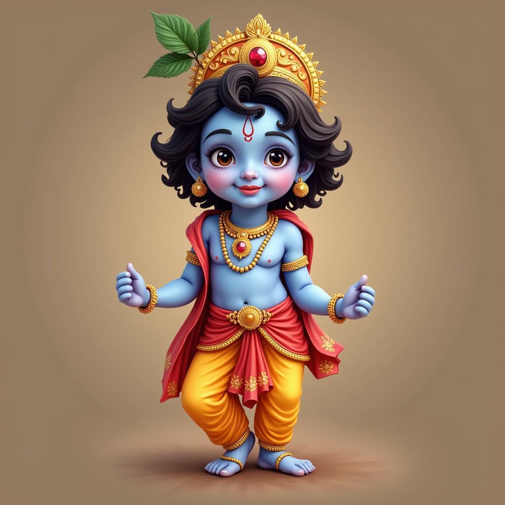 Shree Krishna as Bal Gopal: Cute Image