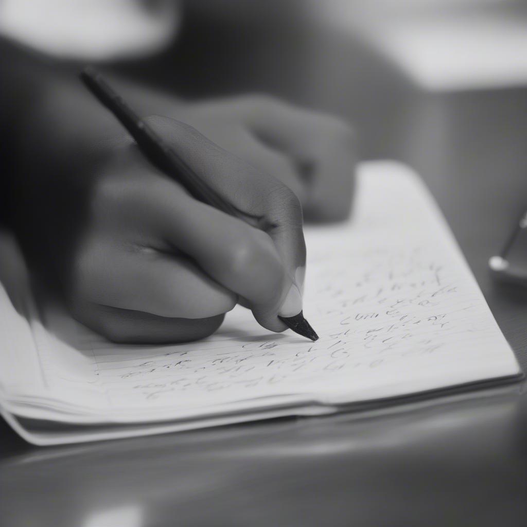 A young man writing smart boy shayari in a notebook