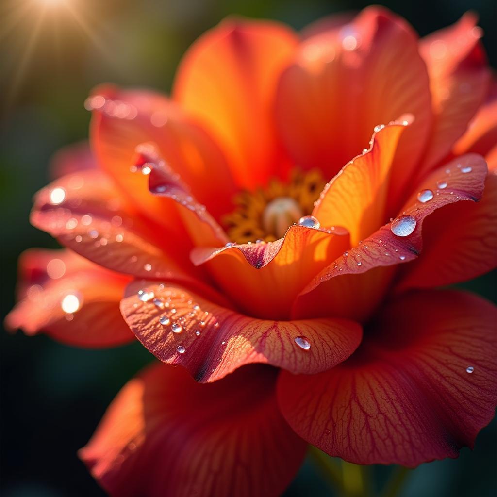 Sundarta Shayari: A flower with dew drops, symbolizing the delicate beauty captured in poetry.